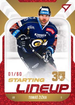 Tomas Zizka Zlin Tipsport ELH 2022/23 SportZoo 2. serie Starting LINEUP 2nd PERIOD /60 #SL-87